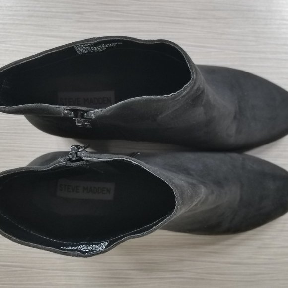 Steve Madden Pandora Side Zip Bootie, Black Faux Leather, Womens Size 9.5 M - Picture 10 of 12